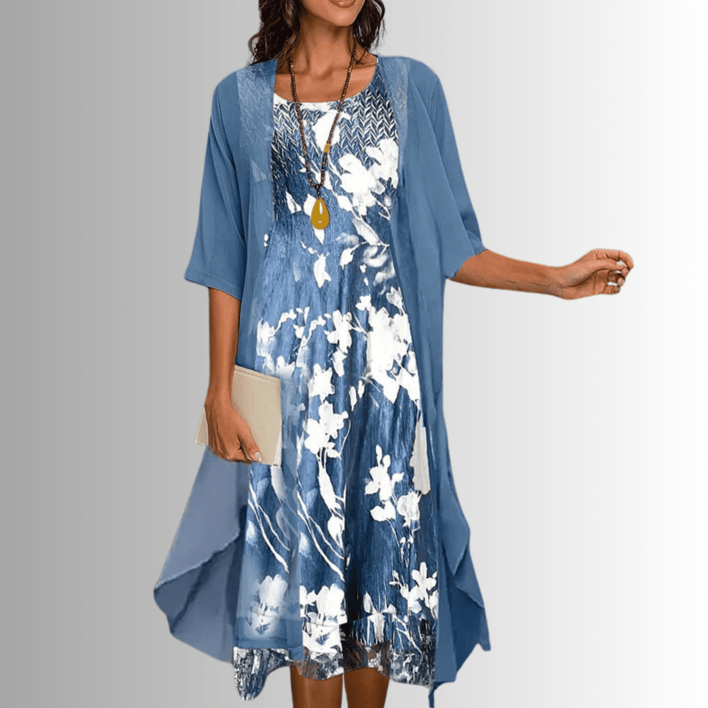 Two-Piece Summer Set — Blouse and Flowy Dress