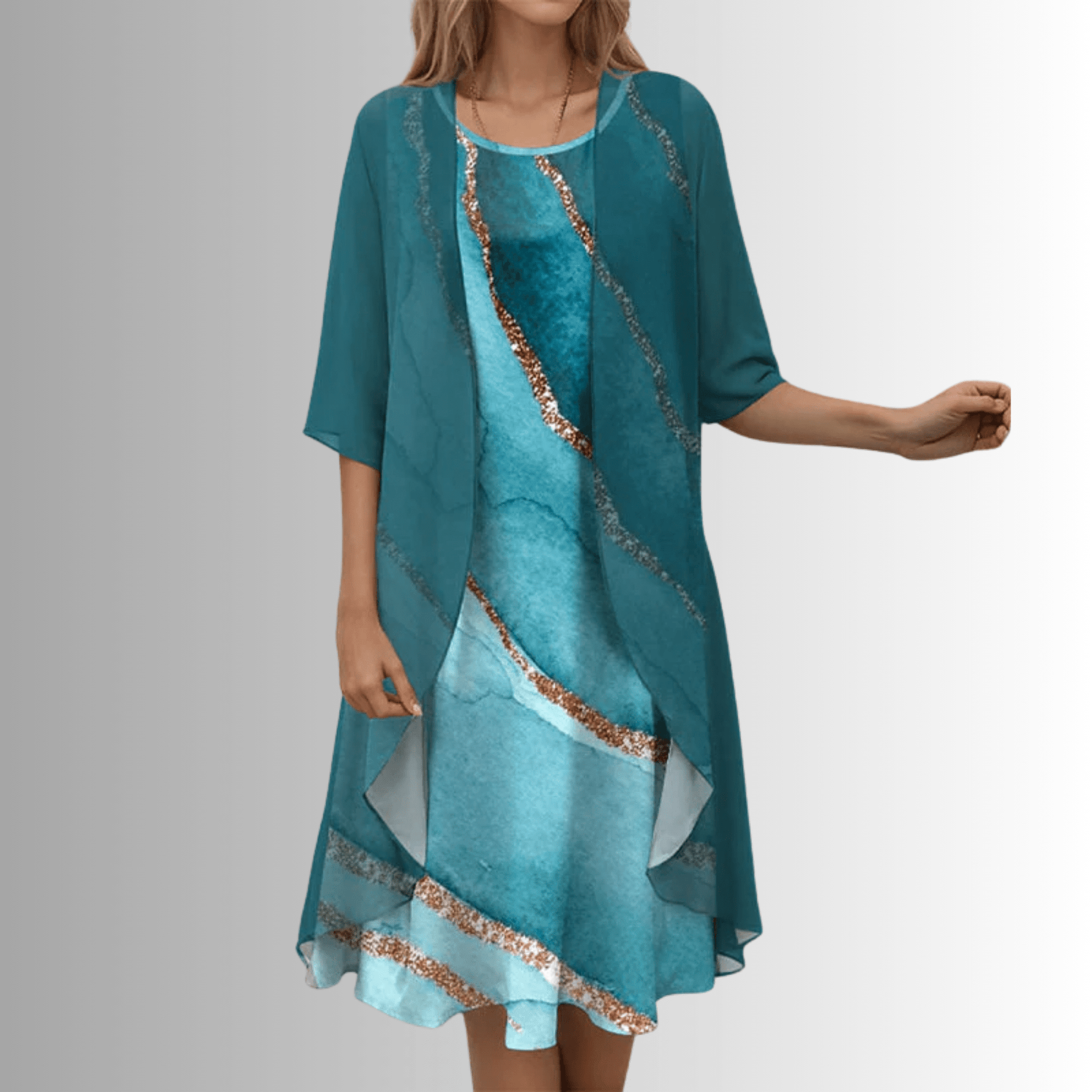 Two-Piece Summer Set — Blouse and Flowy Dress