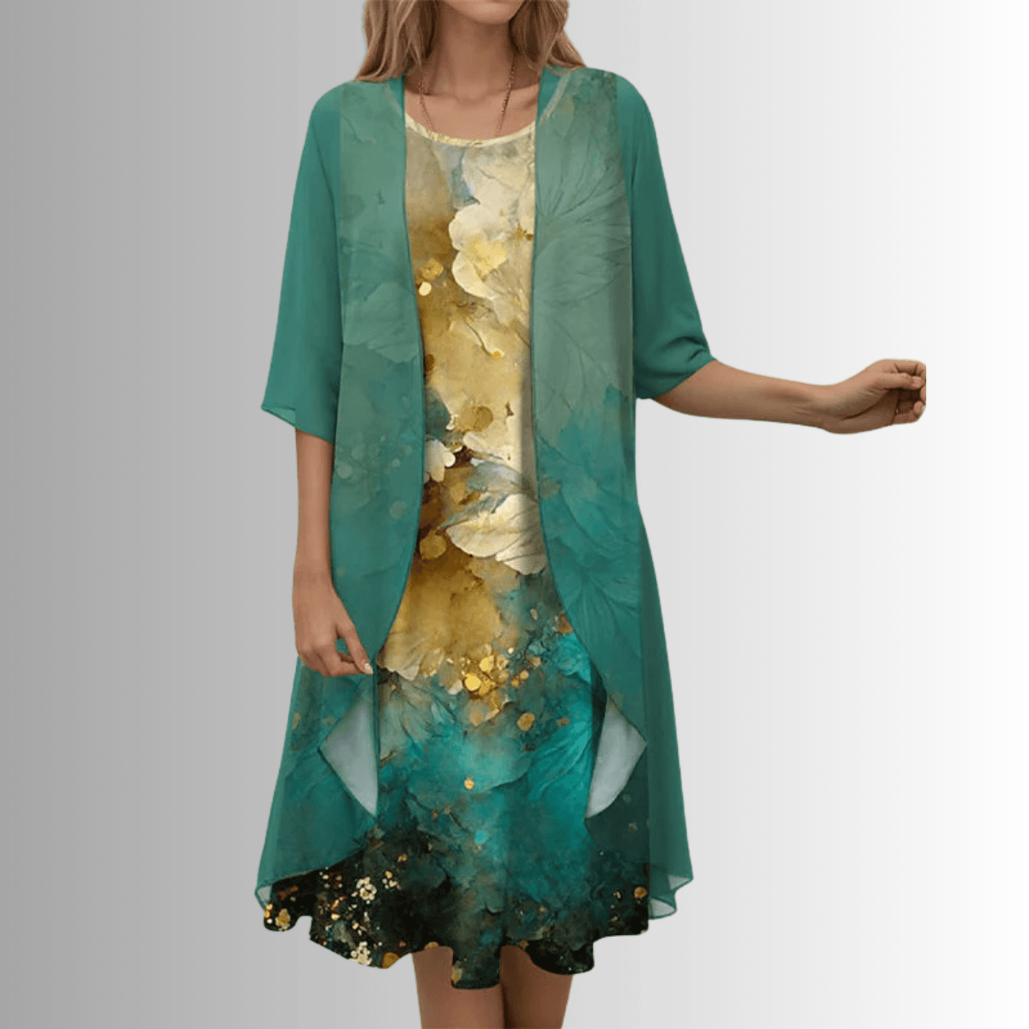 Two-Piece Summer Set — Blouse and Flowy Dress
