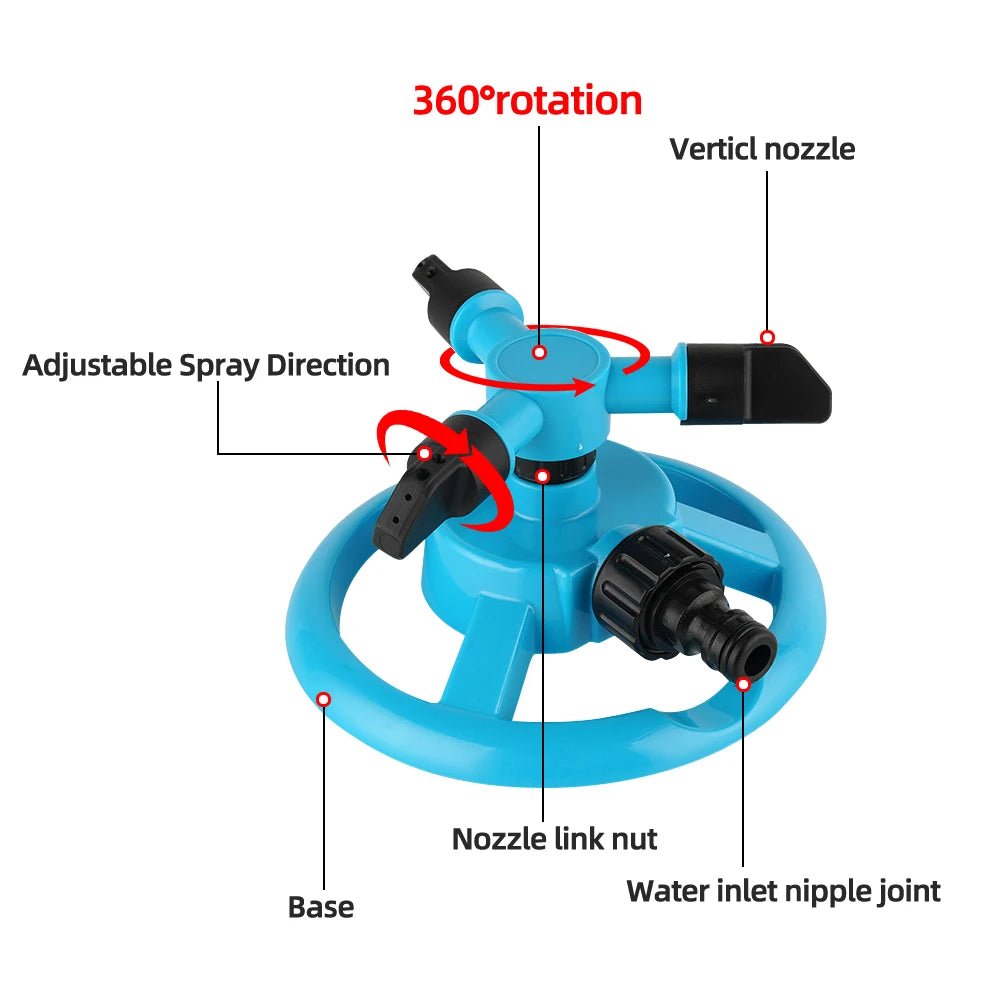 360° Rotating Sprinkler — Automatic Lawn Watering