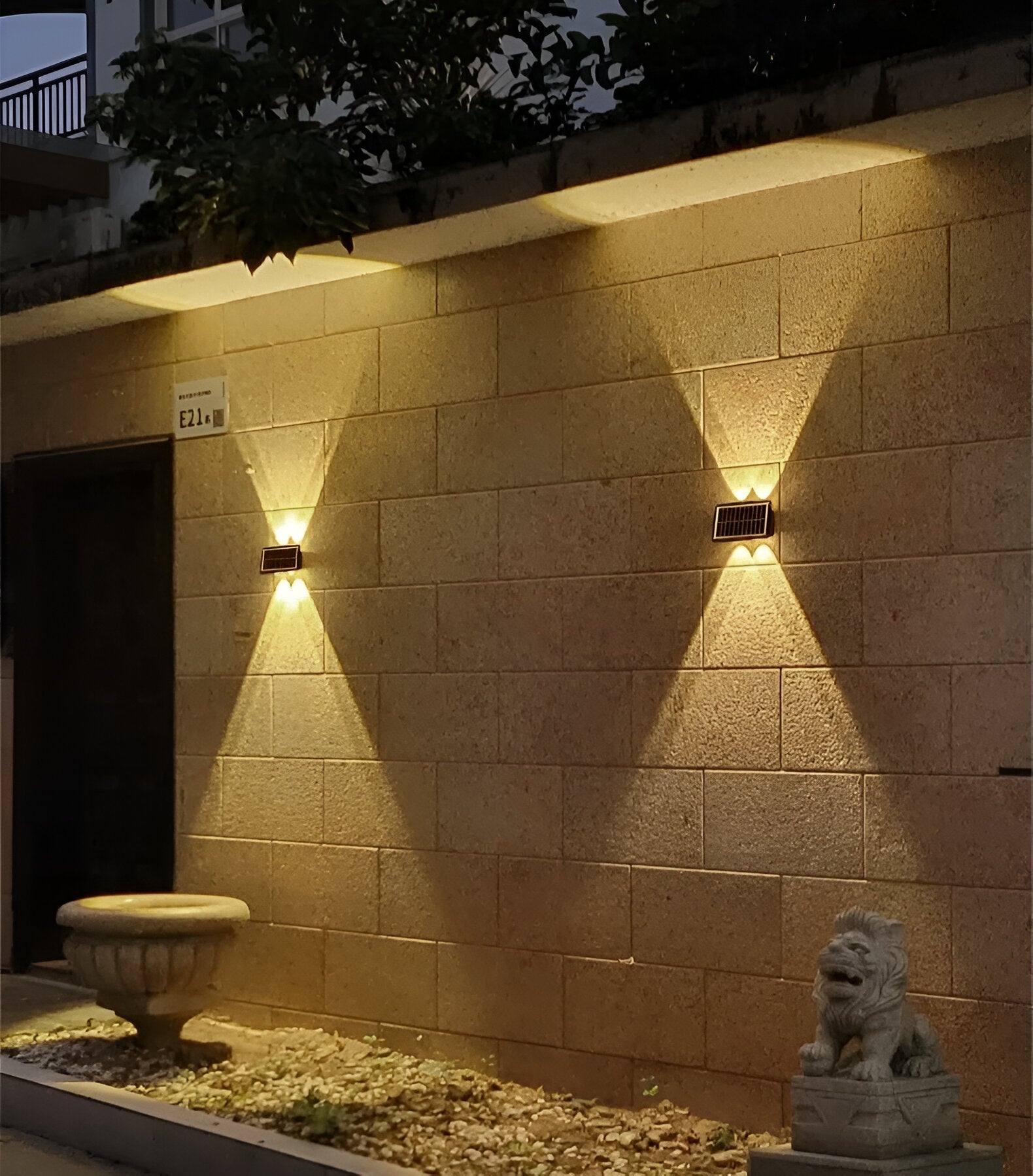 Solar LED Wall Light — Up & Down Glow Effect