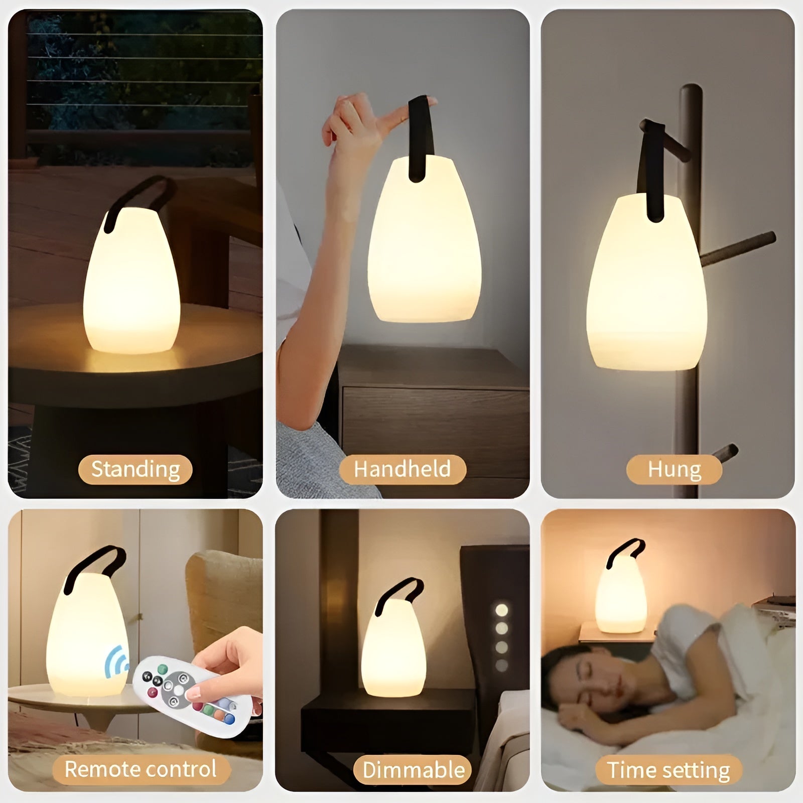 Cordless LED Table Lamp — Waterproof and Rechargeable
