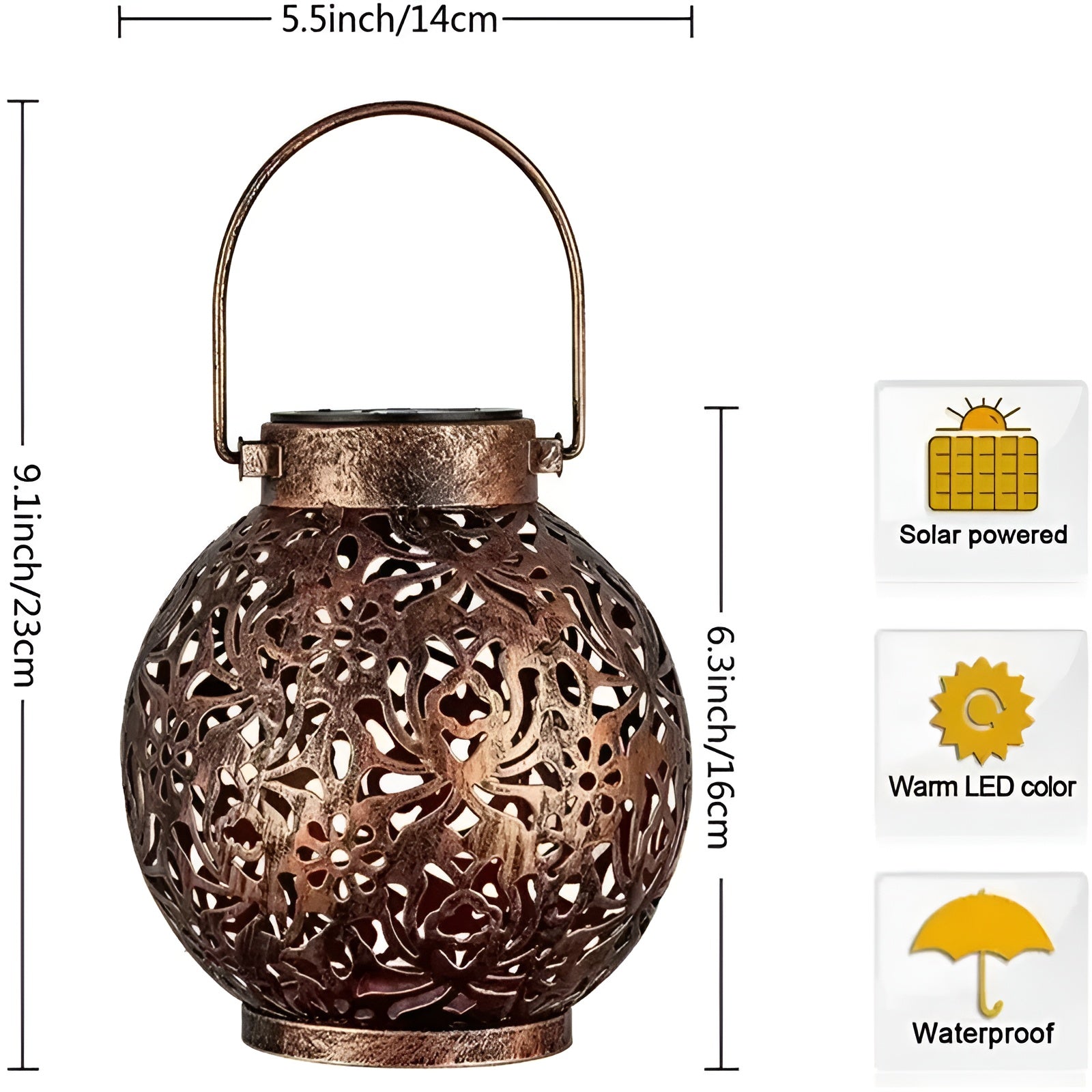 Vintage Solar Garden Lamp — Elegant Weatherproof Light