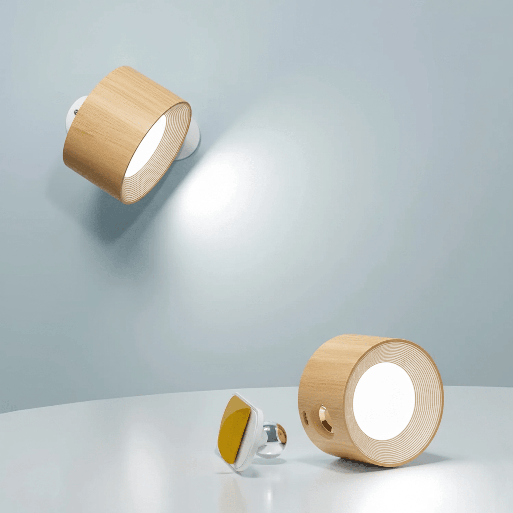 Cordless Wall Light — 360° Rotation, 3 Brightness