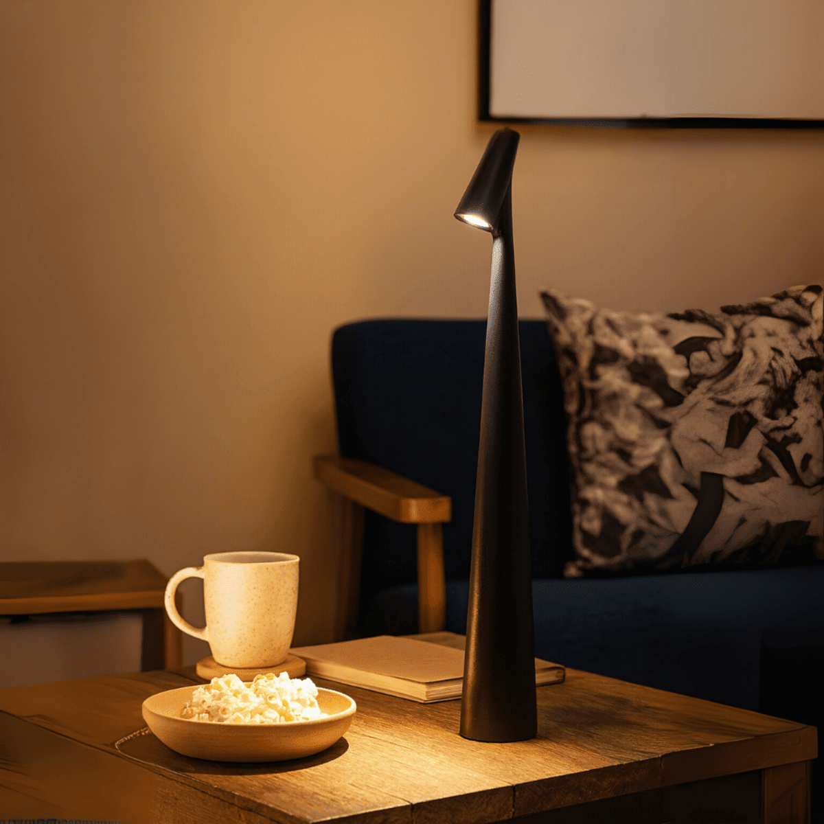 Rechargeable Metal Table Lamp — Dimmable Warm Light