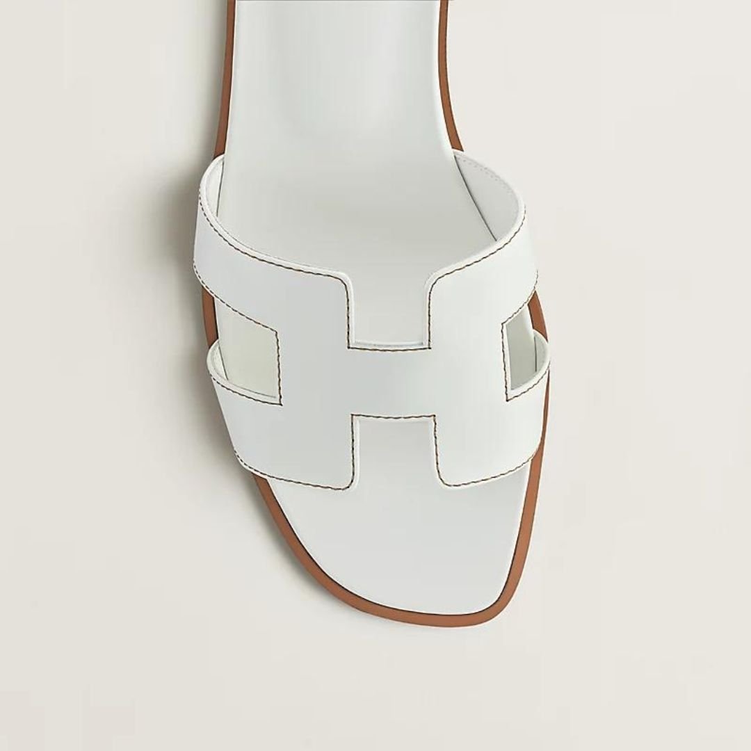 Leather Cut-Out Flat Sandals with Wooden Sole — Summer Comfort
