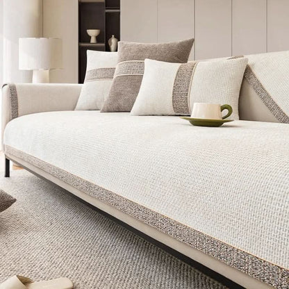 Non-Slip Linen Sofa Cover — Elegant Furniture Protection