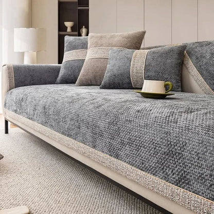 Non-Slip Linen Sofa Cover — Elegant Furniture Protection