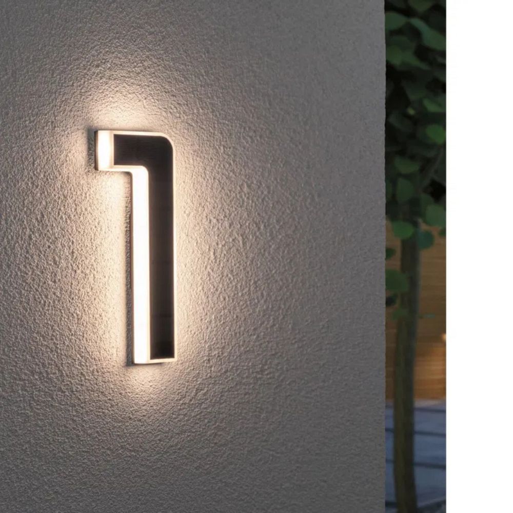 Solar Illuminated House Number With Dusk Sensor