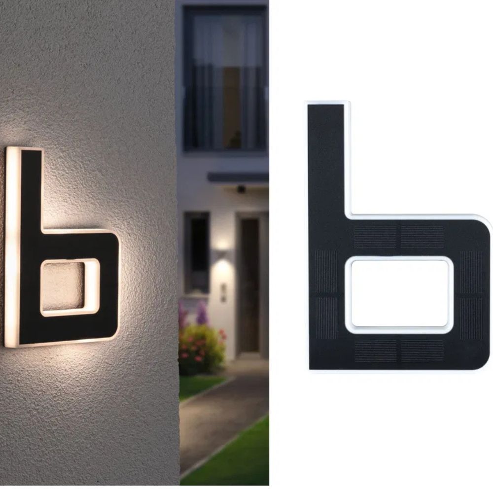 Solar Illuminated House Number With Dusk Sensor