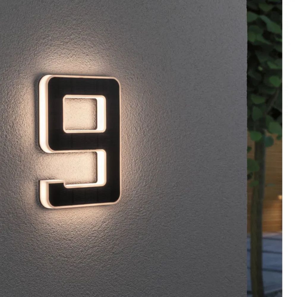Solar Illuminated House Number With Dusk Sensor