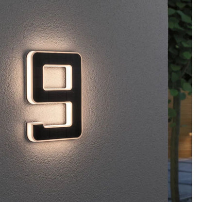 Solar Illuminated House Number With Dusk Sensor