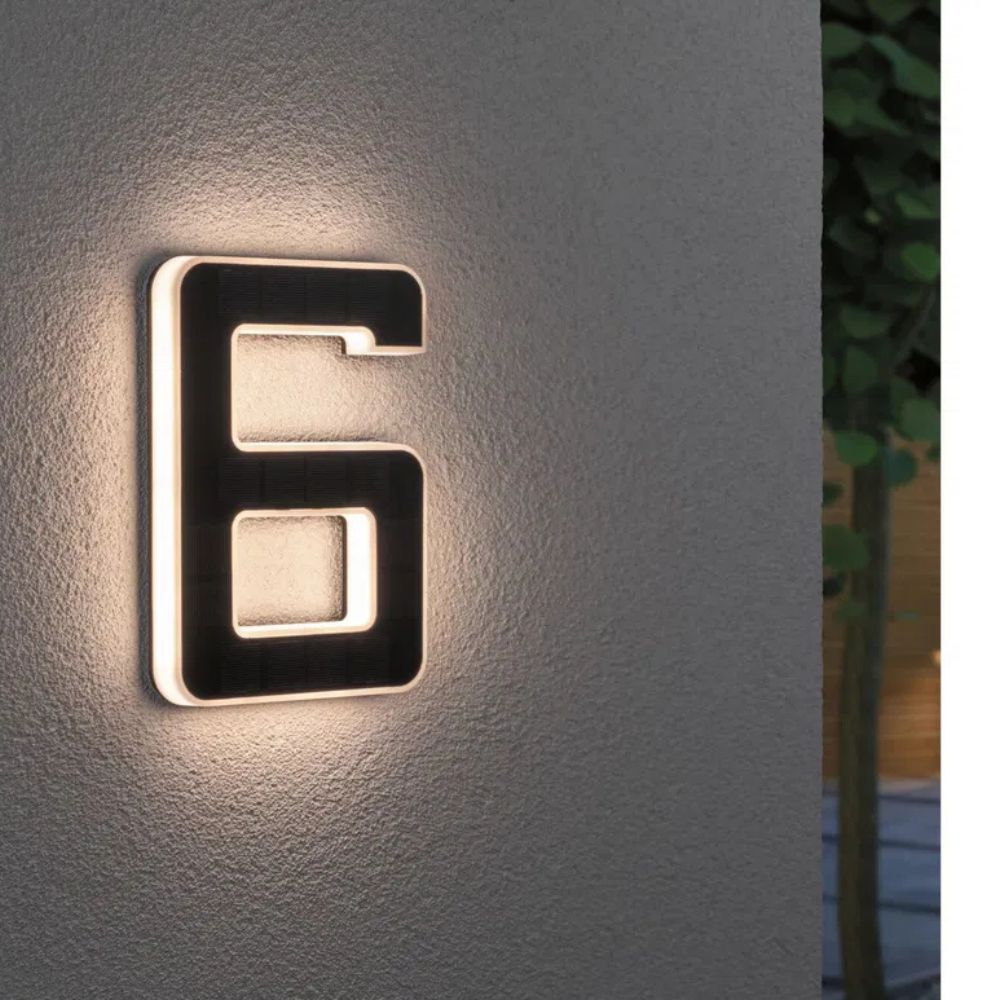 Solar Illuminated House Number With Dusk Sensor