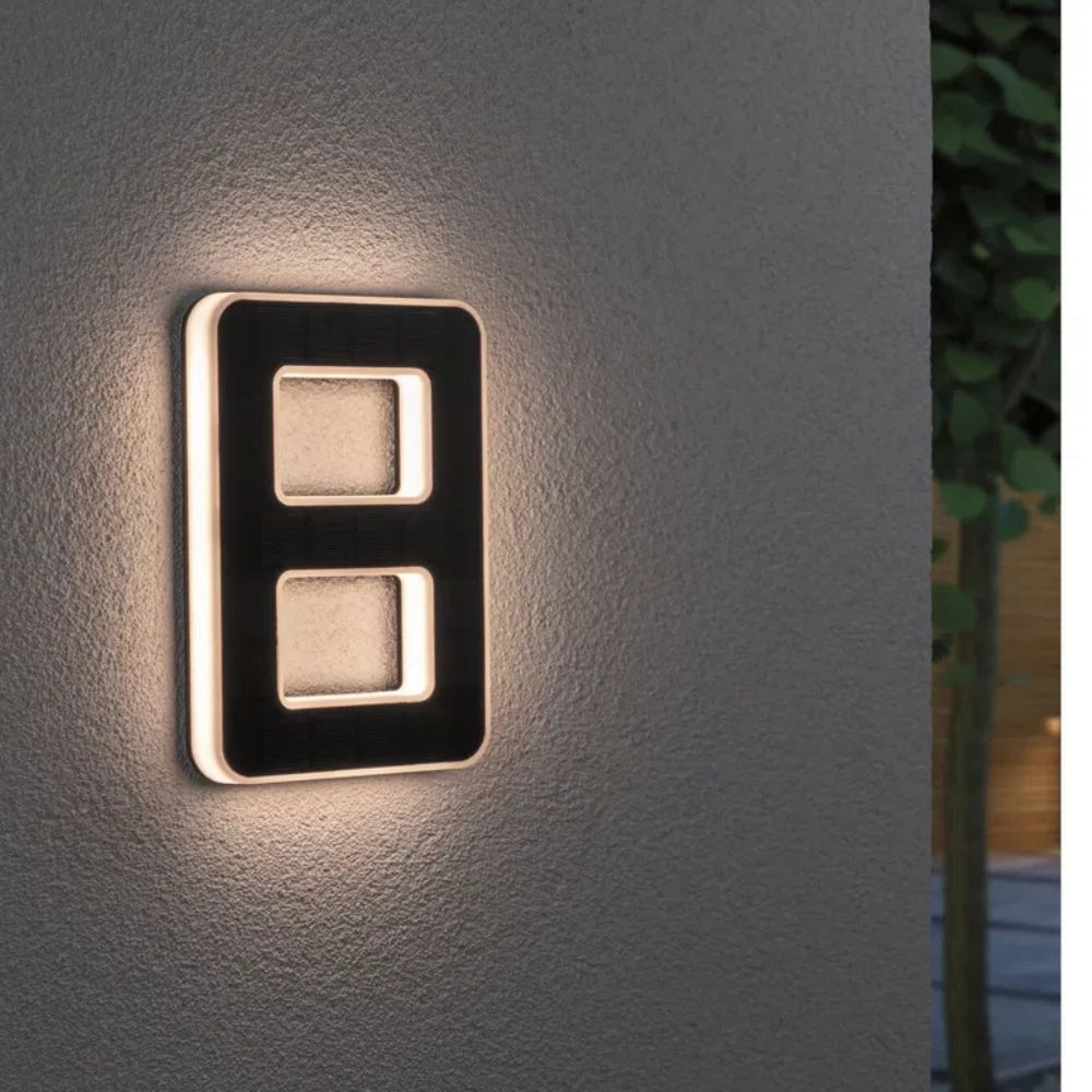 Solar Illuminated House Number With Dusk Sensor