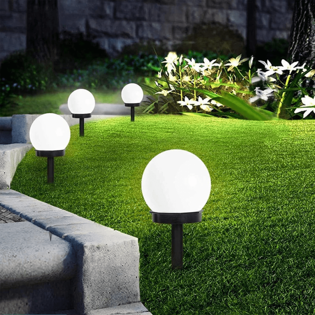 Solar Garden Lights — Waterproof LED Globe Set