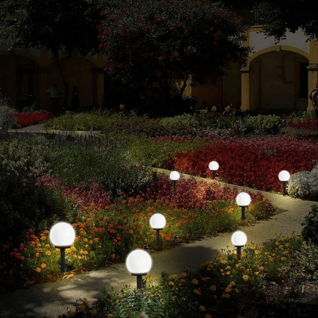 Solar Garden Lights — Waterproof LED Globe Set