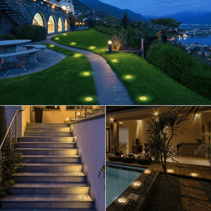Stainless Steel Solar Garden Lights — Bright Outdoor Glow