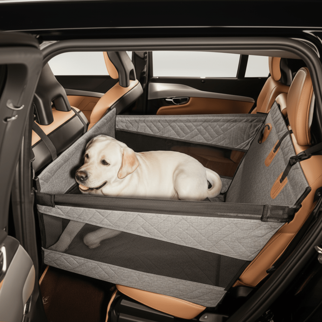Waterproof Dog Car Seat Mat with Memory Foam Comfort