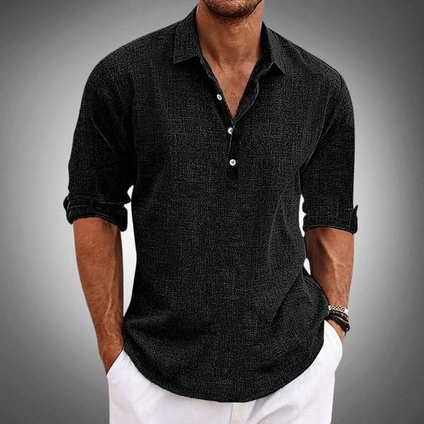 Men's Linen Polo Shirt — Breathable Classic Fit
