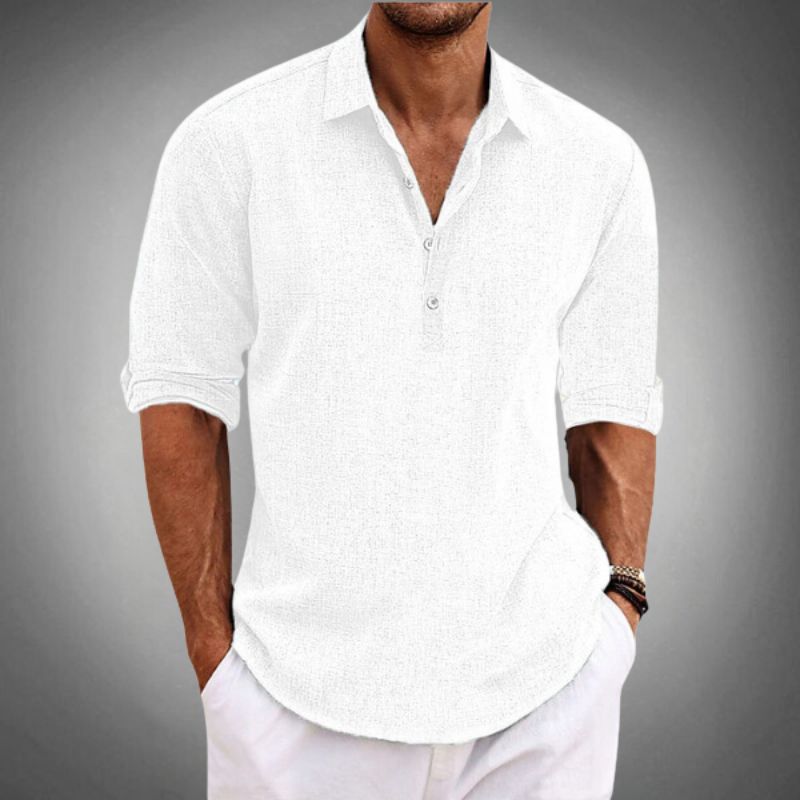 Men's Linen Polo Shirt — Breathable Classic Fit