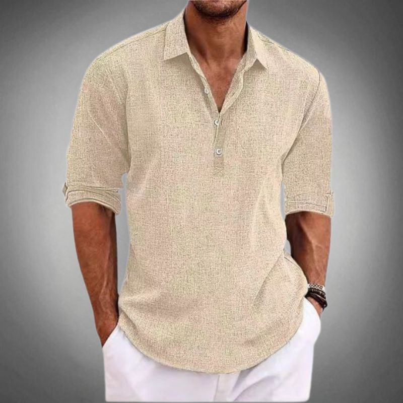Men's Linen Polo Shirt — Breathable Classic Fit