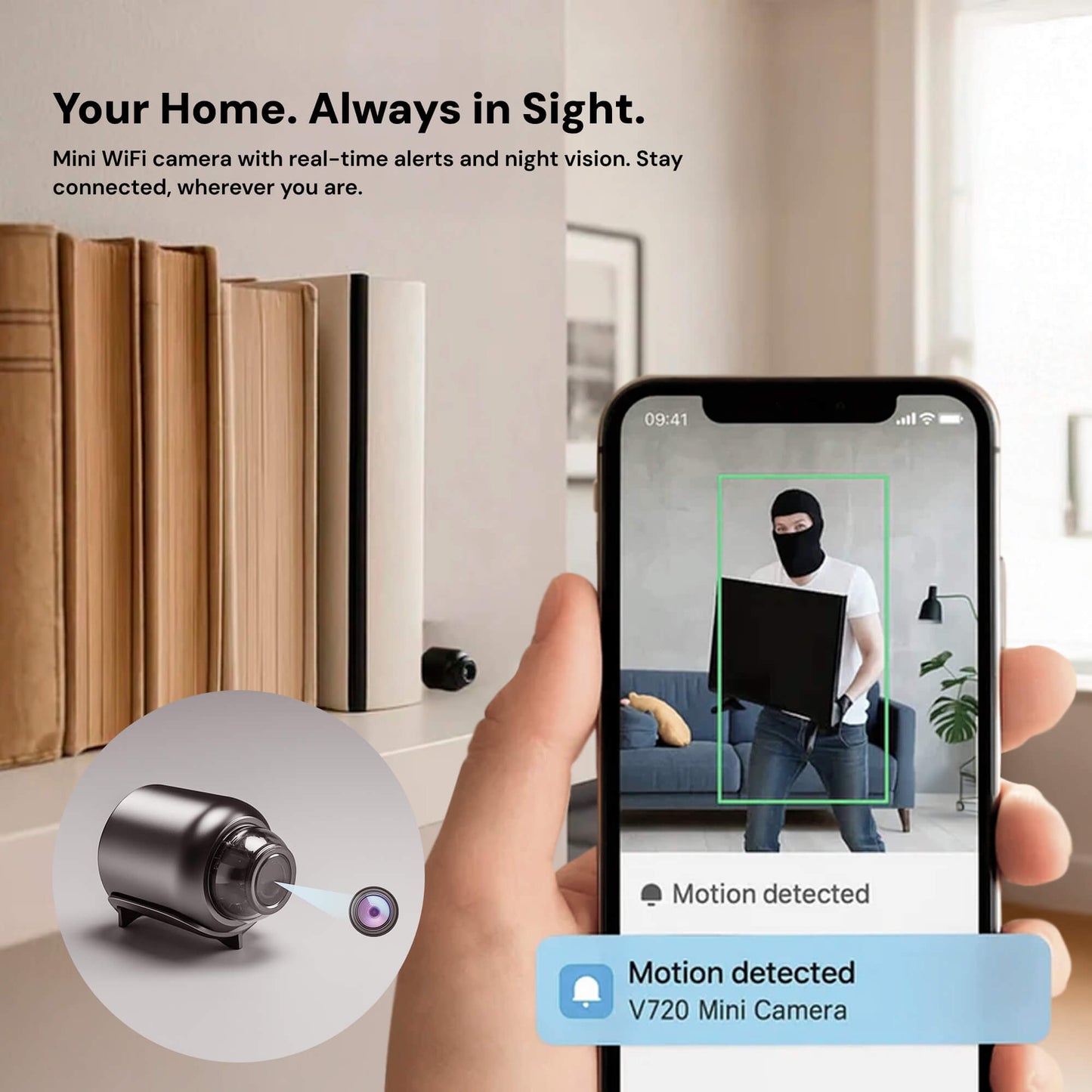 Mini WiFi Security Camera — 1080p Night Vision