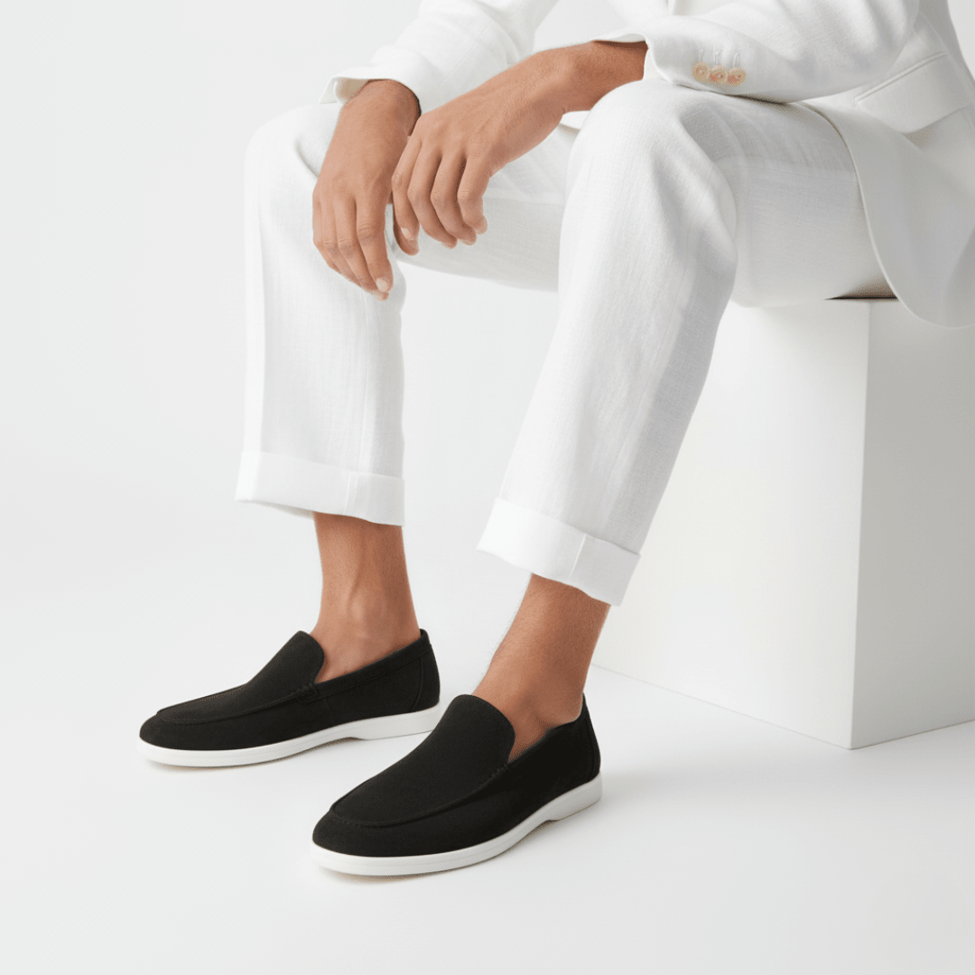 Suede Slip-On Loafers — Cushioned Comfort Insole