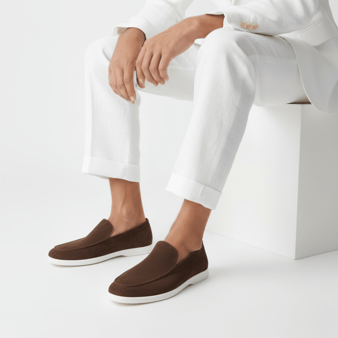 Suede Slip-On Loafers — Cushioned Comfort Insole