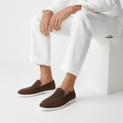 Suede Slip-On Loafers — Cushioned Comfort Insole