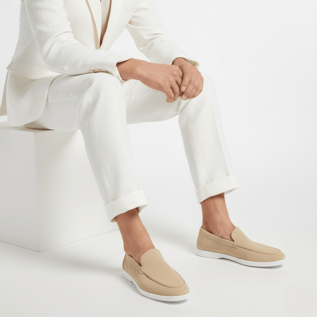 Suede Slip-On Loafers — Cushioned Comfort Insole