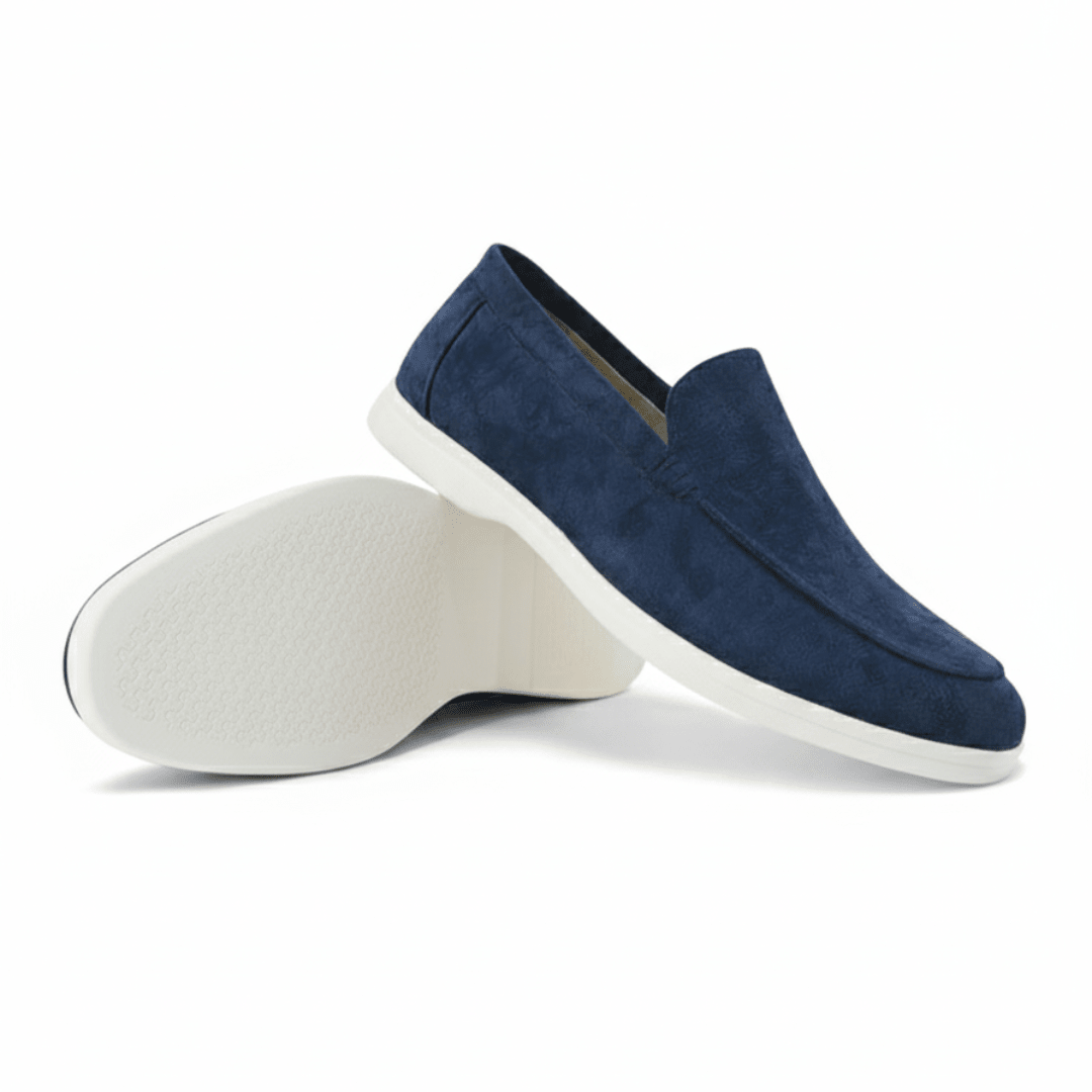 Suede Slip-On Loafers — Cushioned Comfort Insole