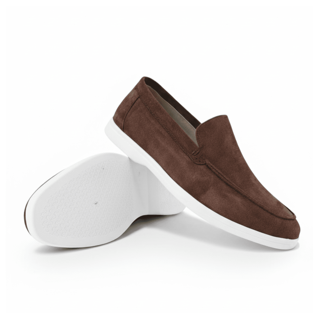 Suede Slip-On Loafers — Cushioned Comfort Insole