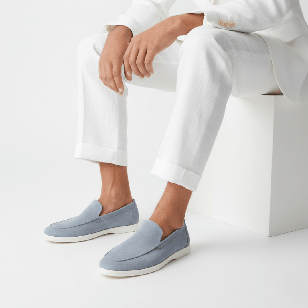 Suede Slip-On Loafers — Cushioned Comfort Insole
