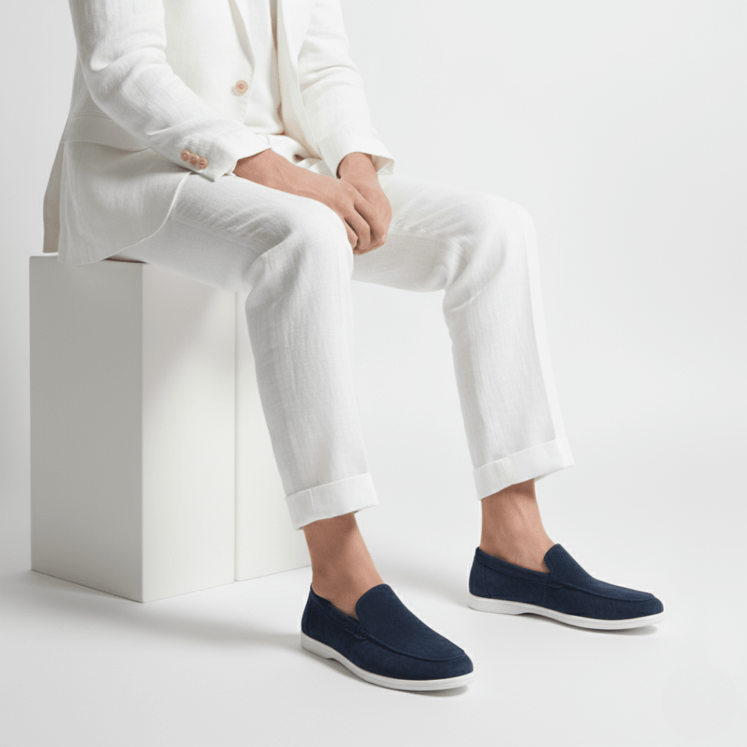 Suede Slip-On Loafers — Cushioned Comfort Insole
