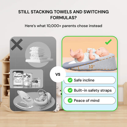 Newborn Anti-Reflux Sleep Nest — 15° Incline Wedge