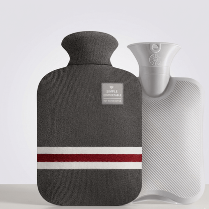 XL 2L Hot Water Bottle with Knit Cover — 8h Lasting Heat