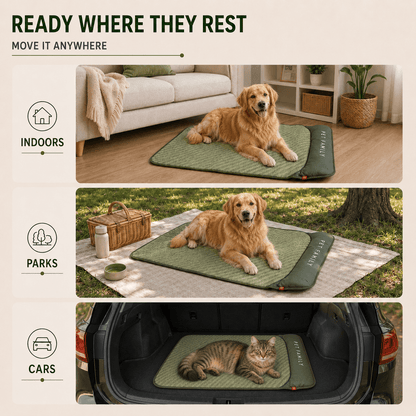 Breathable Pet Cooling Mat with Bolster — Dogs & Cats
