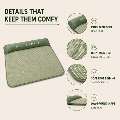 Breathable Pet Cooling Mat with Bolster — Dogs & Cats