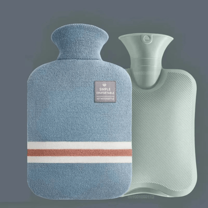 XL 2L Hot Water Bottle with Knit Cover — 8h Lasting Heat