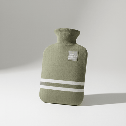 XL 2L Hot Water Bottle with Knit Cover — 8h Lasting Heat