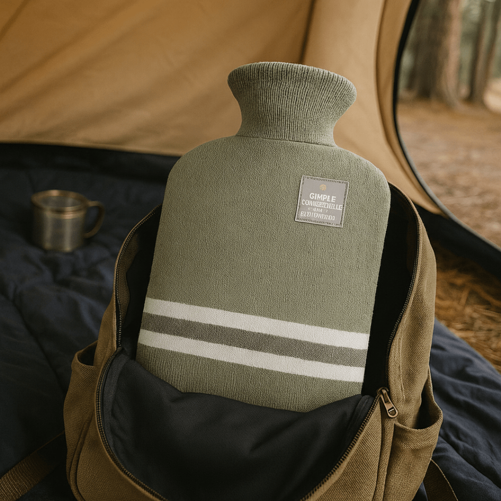 XL 2L Hot Water Bottle with Knit Cover — 8h Lasting Heat