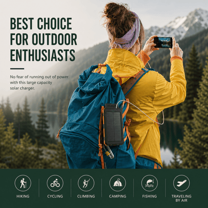 Solar Power Bank 20000mAh with LED Torch & Compass