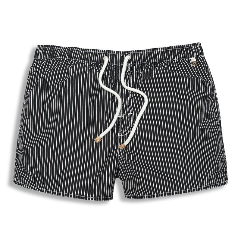 Quick-Dry Men's Swim Shorts — Striped Summer Trunks