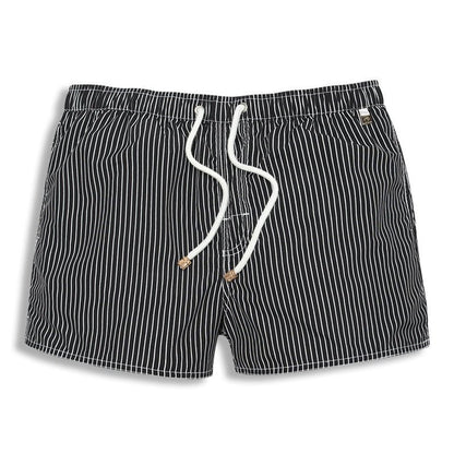 Quick-Dry Men's Swim Shorts — Striped Summer Trunks