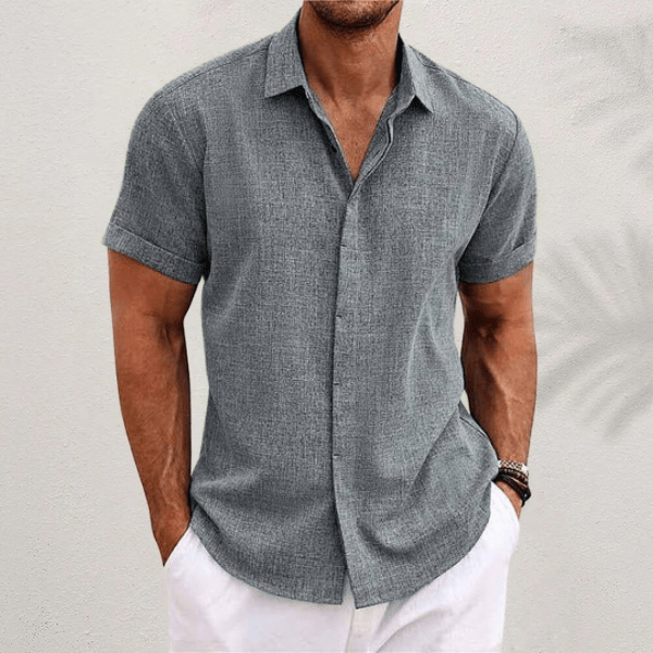 Men's Linen Shirt — Breathable Short-Sleeve Summer