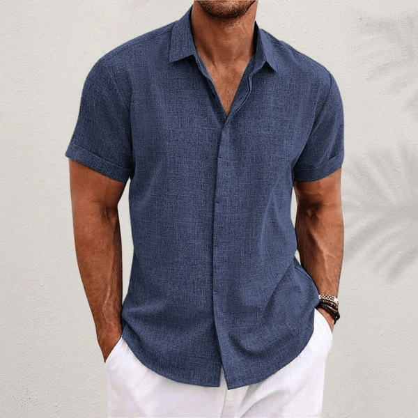 Men's Linen Shirt — Breathable Short-Sleeve Summer