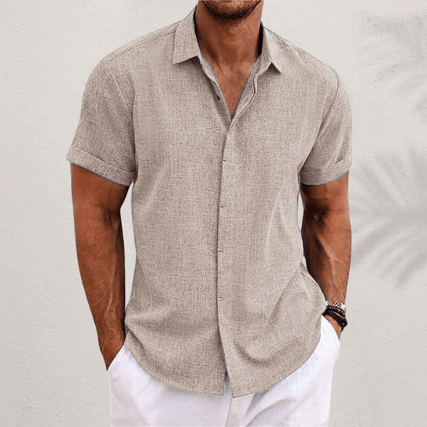 Men's Linen Shirt — Breathable Short-Sleeve Summer