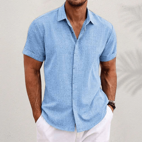 Men's Linen Shirt — Breathable Short-Sleeve Summer