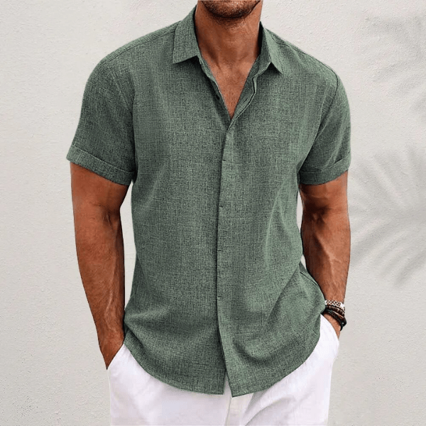 Men's Linen Shirt — Breathable Short-Sleeve Summer
