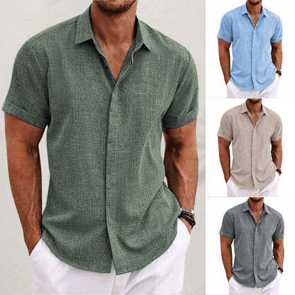 Men's Linen Shirt — Breathable Short-Sleeve Summer